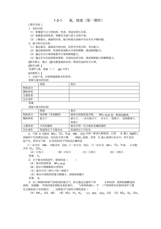 人教版高二化学教学设计——氨铵盐02高中化学