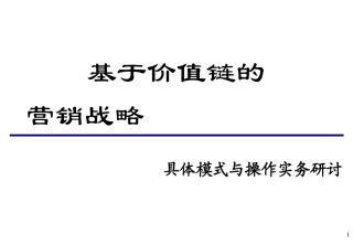 基于价值链的营销战略操作全流程