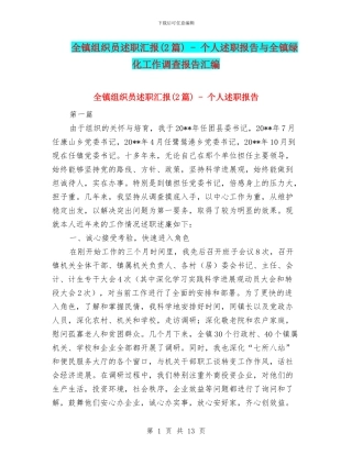 全镇组织员述职汇报