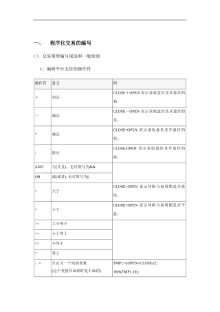 最新文华期货自动化交易模型编写教程