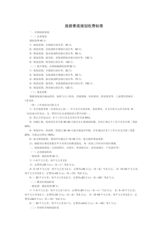 旅游规划收费标准