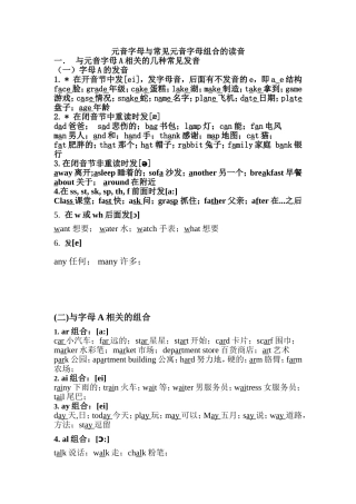 元音字母发音规则