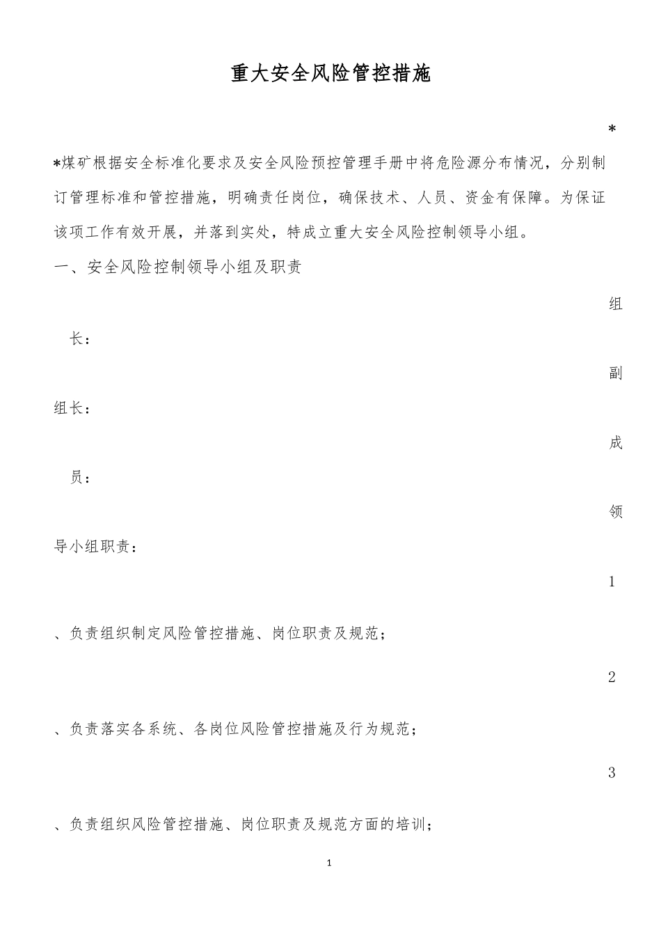 煤矿重大安全风险管控措施(2017年)_第2页