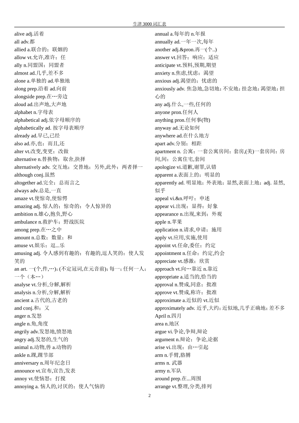 牛津3000词汇表_第2页