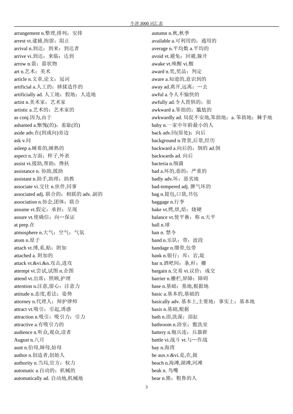 牛津3000词汇表_第3页