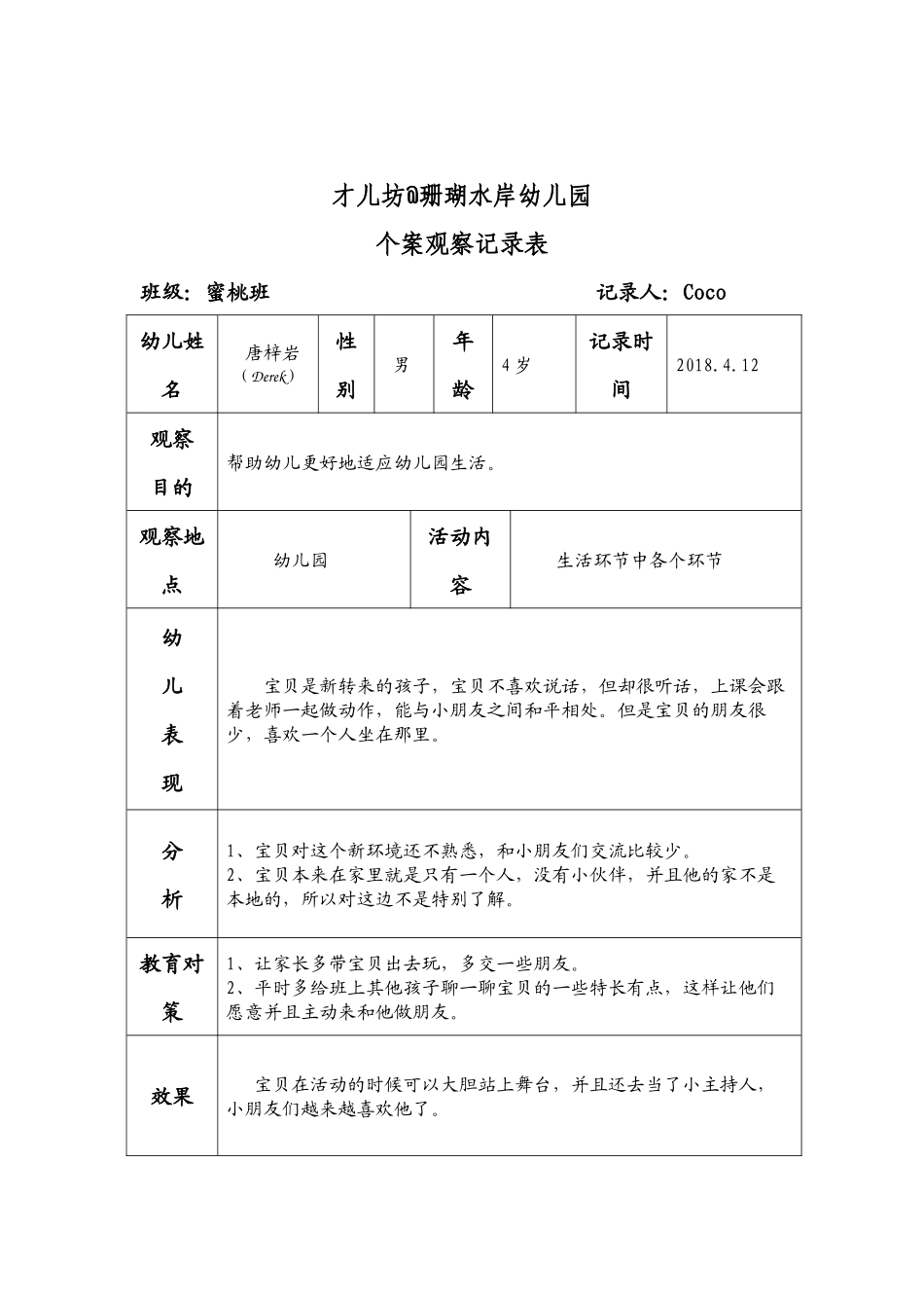 幼儿个案观察记录_第2页