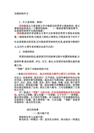 双线结构作文