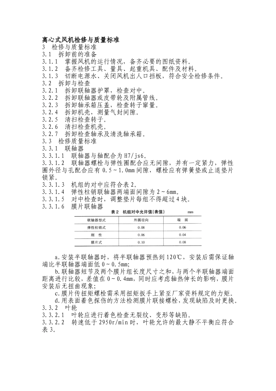 离心式风机检修与质量标准_第1页