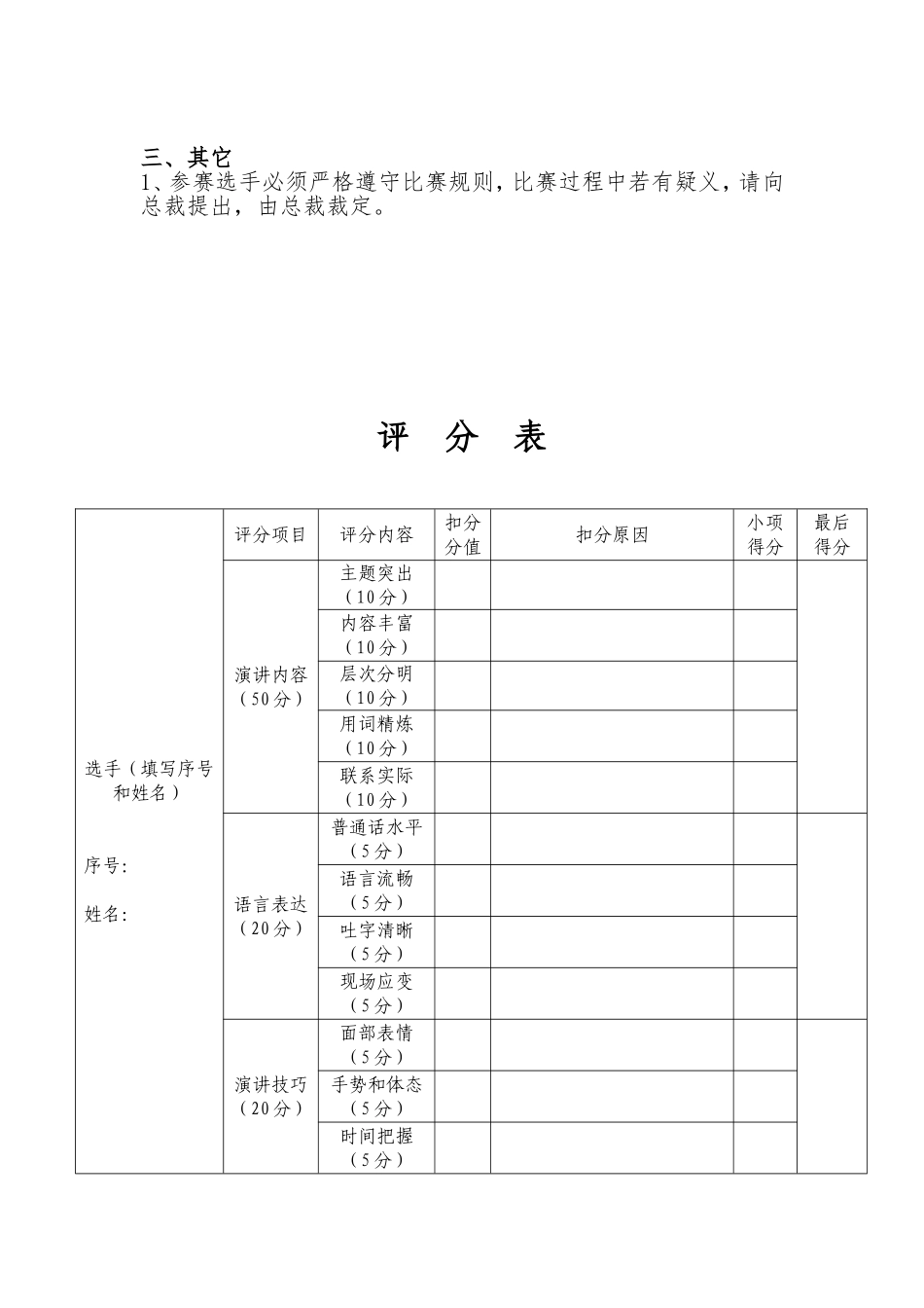 演讲比赛规则及评分标准_第2页