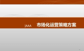 商业地产项目市场化运营规划方案