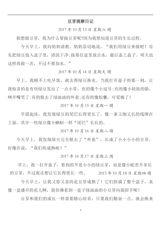 豆芽观察日记