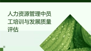 人力资源管理中员工培训与发展质量评估1