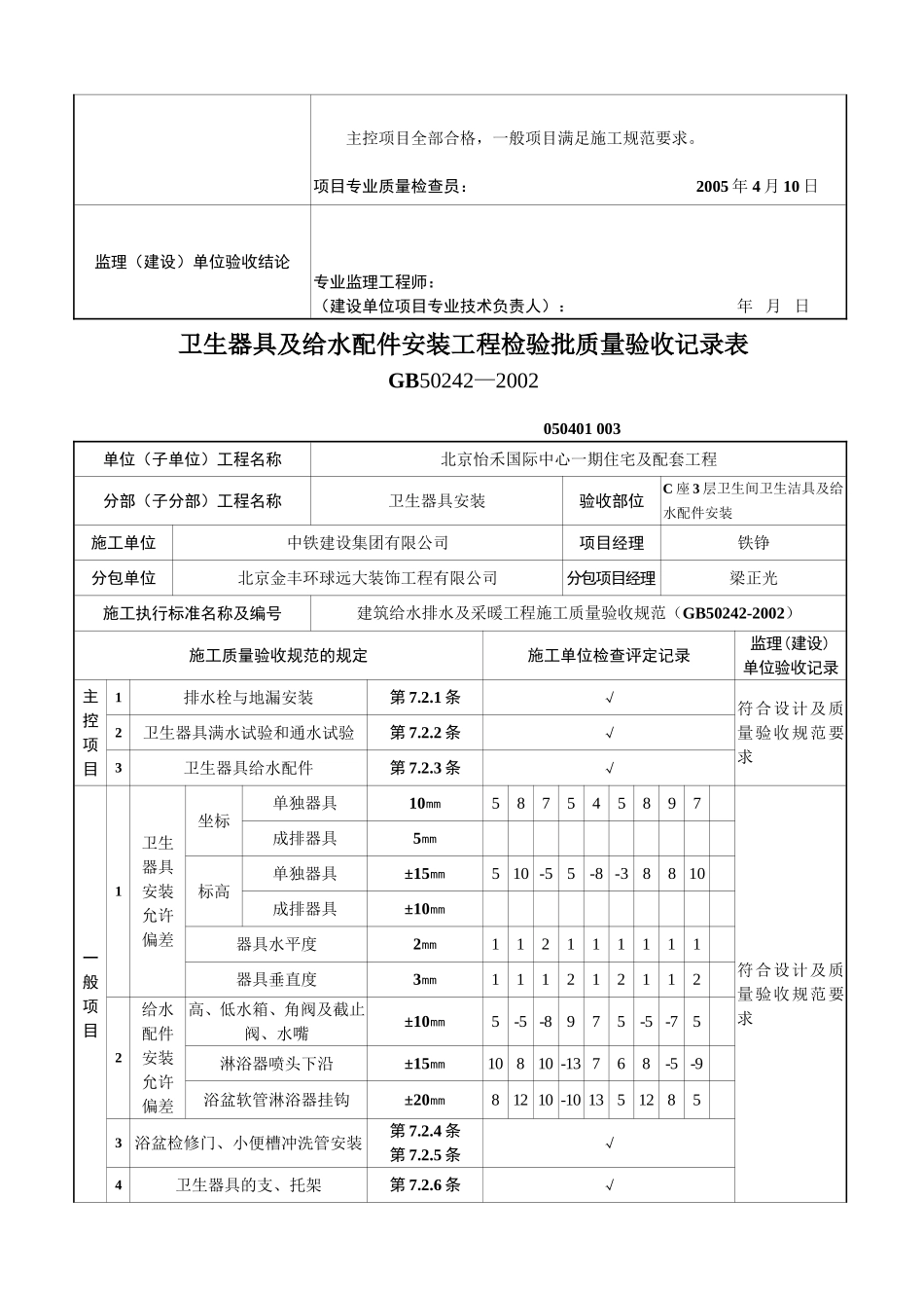 卫生器具及给水检验批_第3页