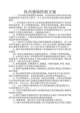院内感染控制方案