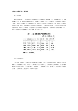 我国农产品的现状