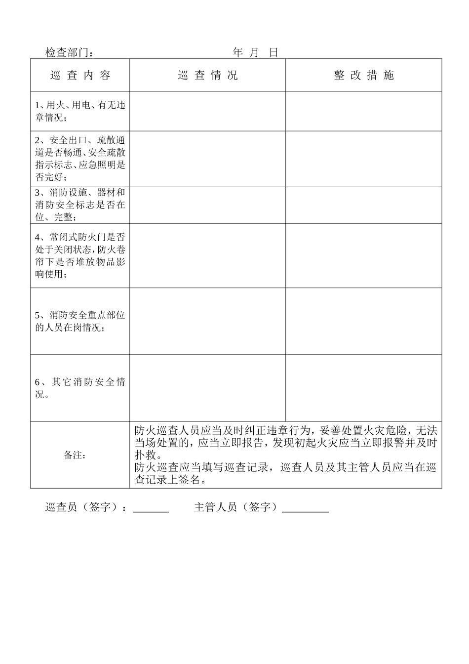 消防安全检查记录表_第2页