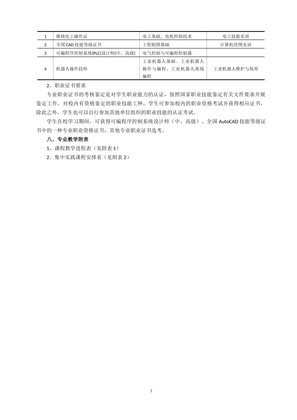 智能制造与汽车学院2016级专业人才培养方案(工业机器人、新能源汽车)(1)_第3页