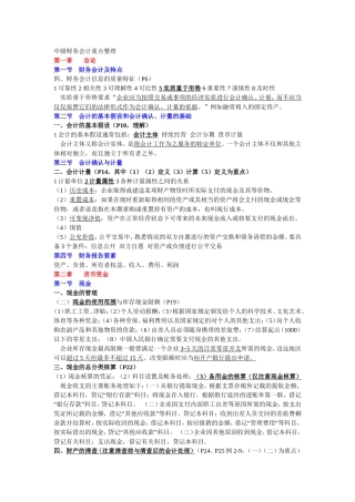 中级财务会计重点整理