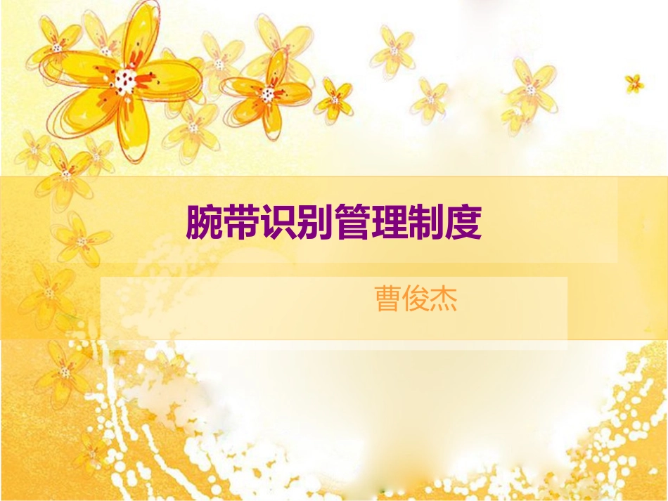 腕带识别管理制度幻灯片_第1页