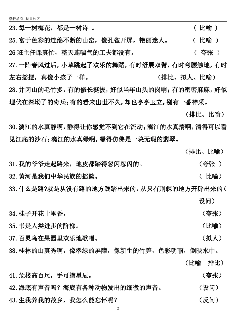 修辞手法练习题(附答案)[1]OK_第2页