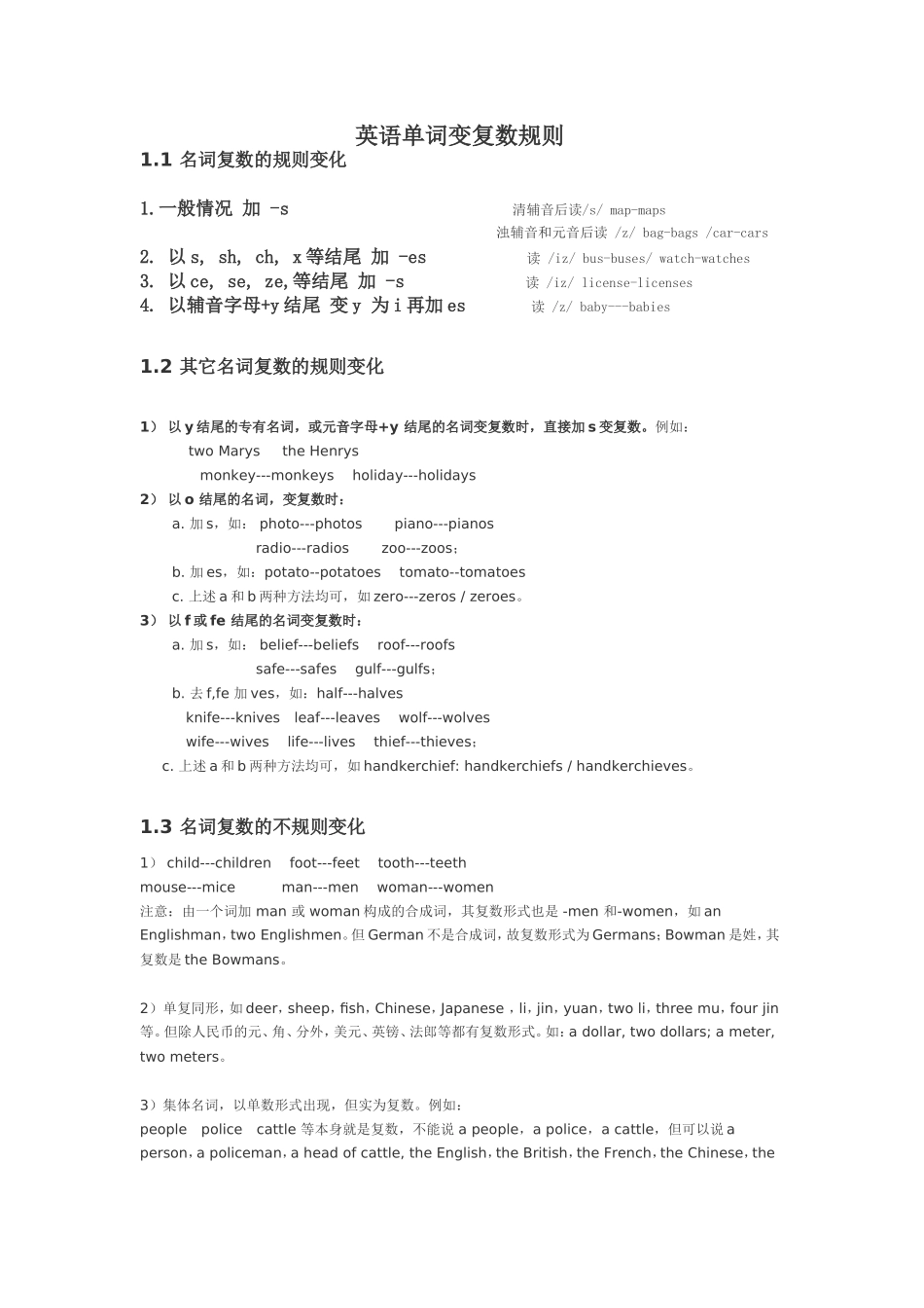 英语单词变复数规则_第1页