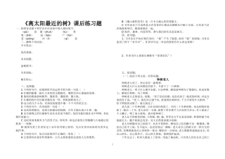 离太阳最近的树练习题