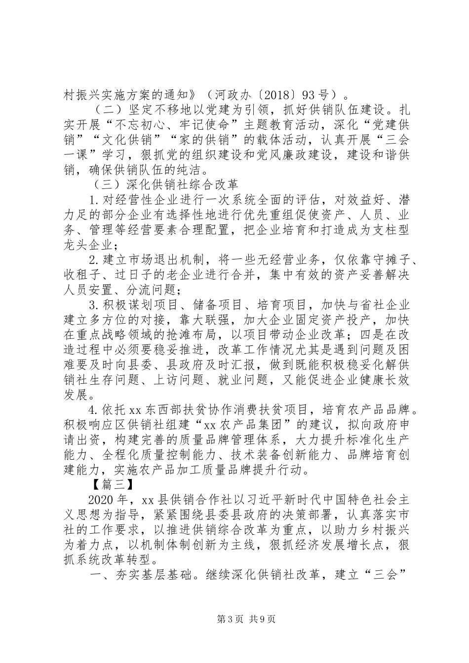 供销社XX年工作计划5篇 _第3页