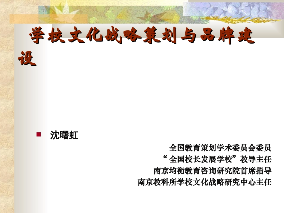 学校文化战略策划与品牌建设_第1页