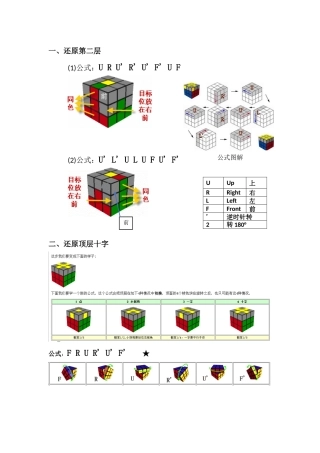 魔方顶层还原方法