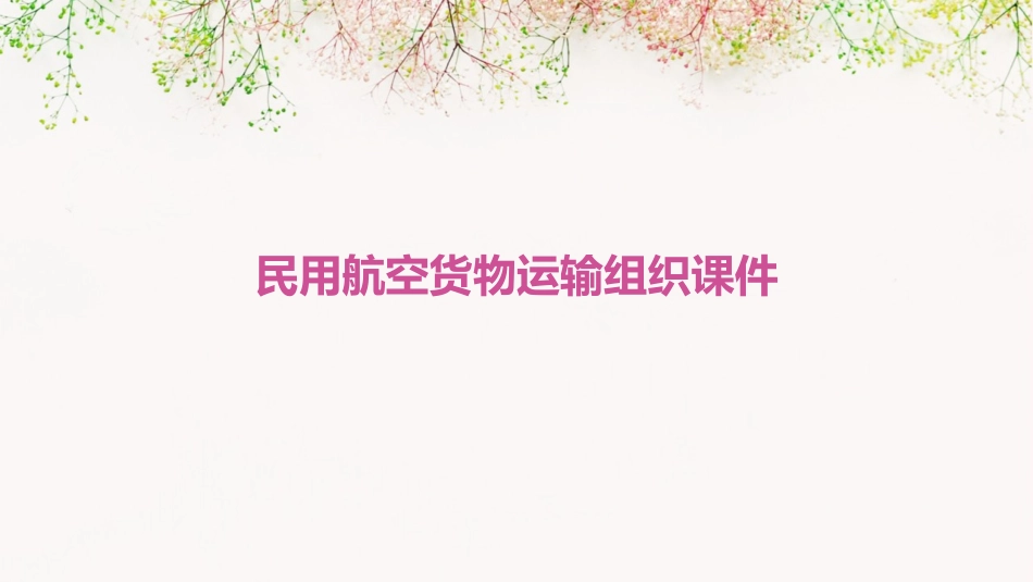 民用航空货物运输组织课件_第1页