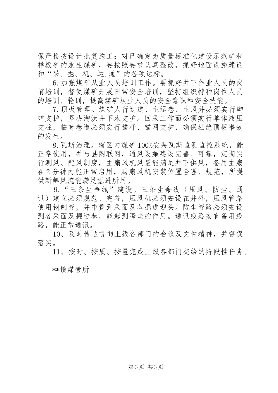 镇煤管所XX年煤矿安全生产监管计划 _第3页
