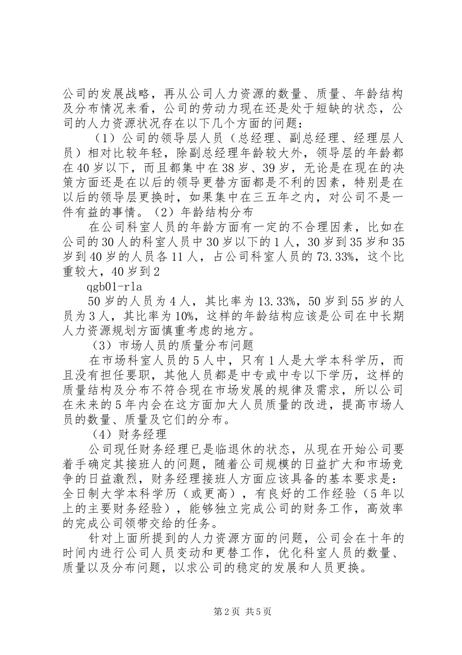XX企业人力资源规划方案 _第2页