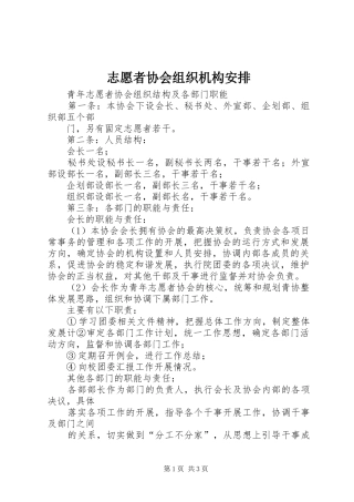 志愿者协会组织机构安排 
