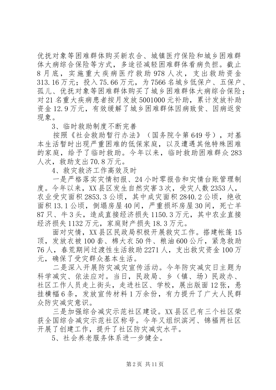 县民政局XX年工作总结及XX年工作计划 _第2页