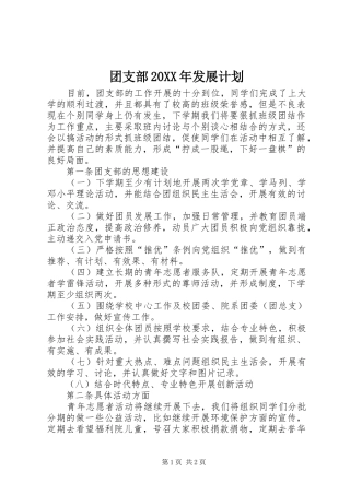 团支部20XX年发展计划