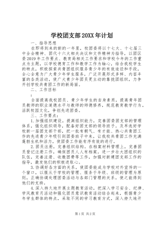 学校团支部20XX年计划