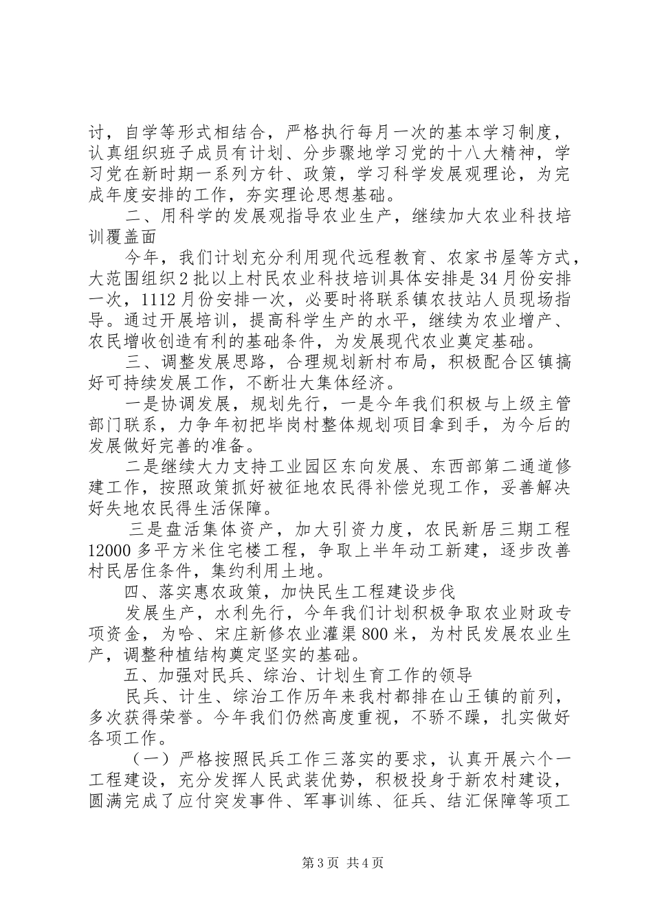 村委会工作计划20XX年_第3页