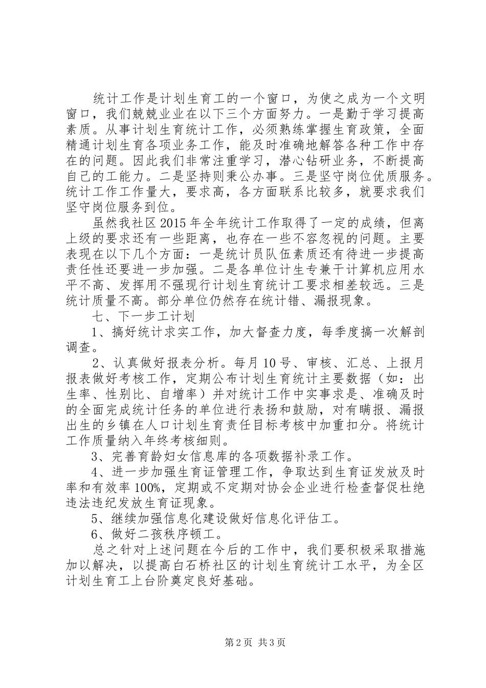 20XX年计划统计年终总结范例_第2页