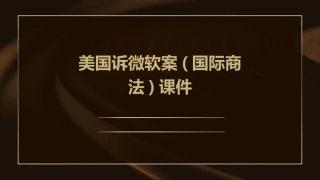 美国诉微软案(国际商法)课件