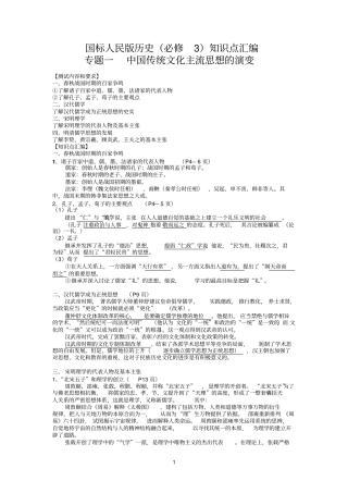 人民版历史必修3