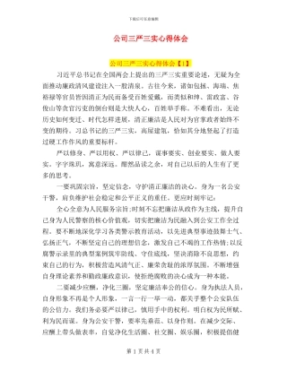 公司三严三实心得体会