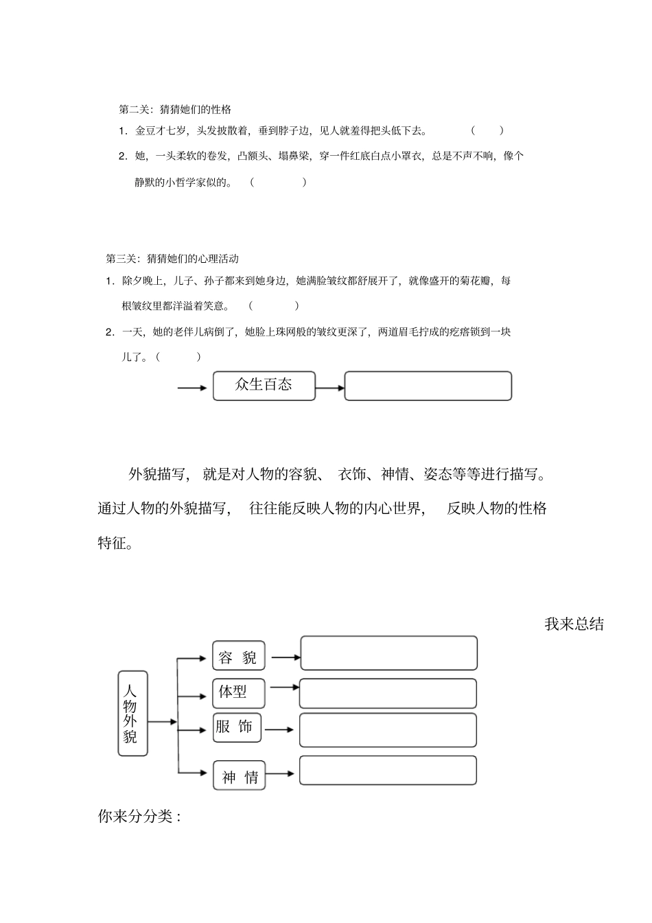人物外貌描写专项训练_第3页