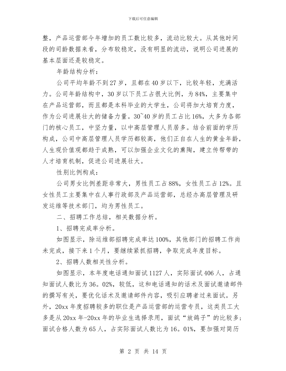 公司人力资源部年终工作总结推荐与公司人员年度个人工作总结汇编_第2页