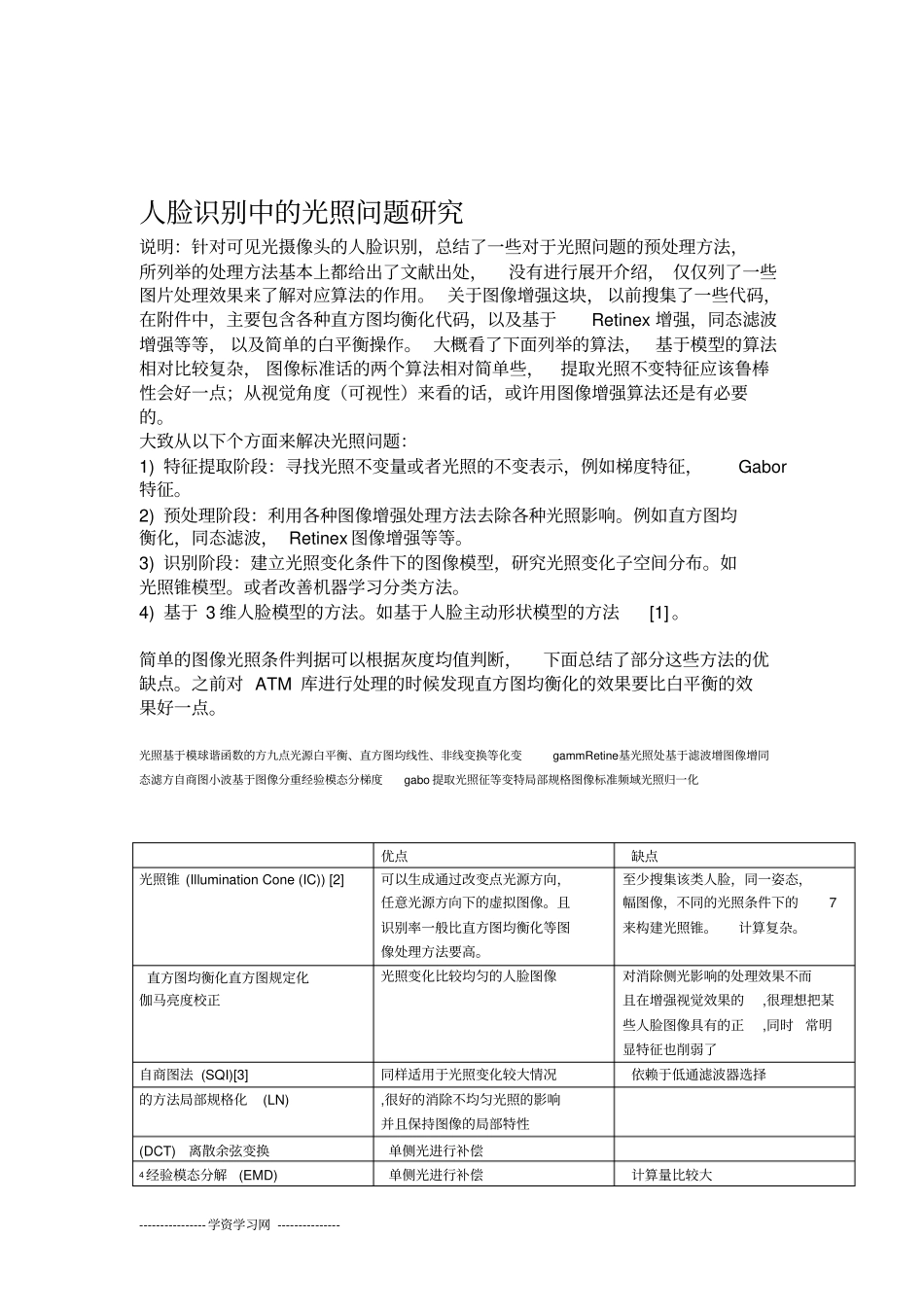 人脸识别中的光照问题处理方法剖析_第1页