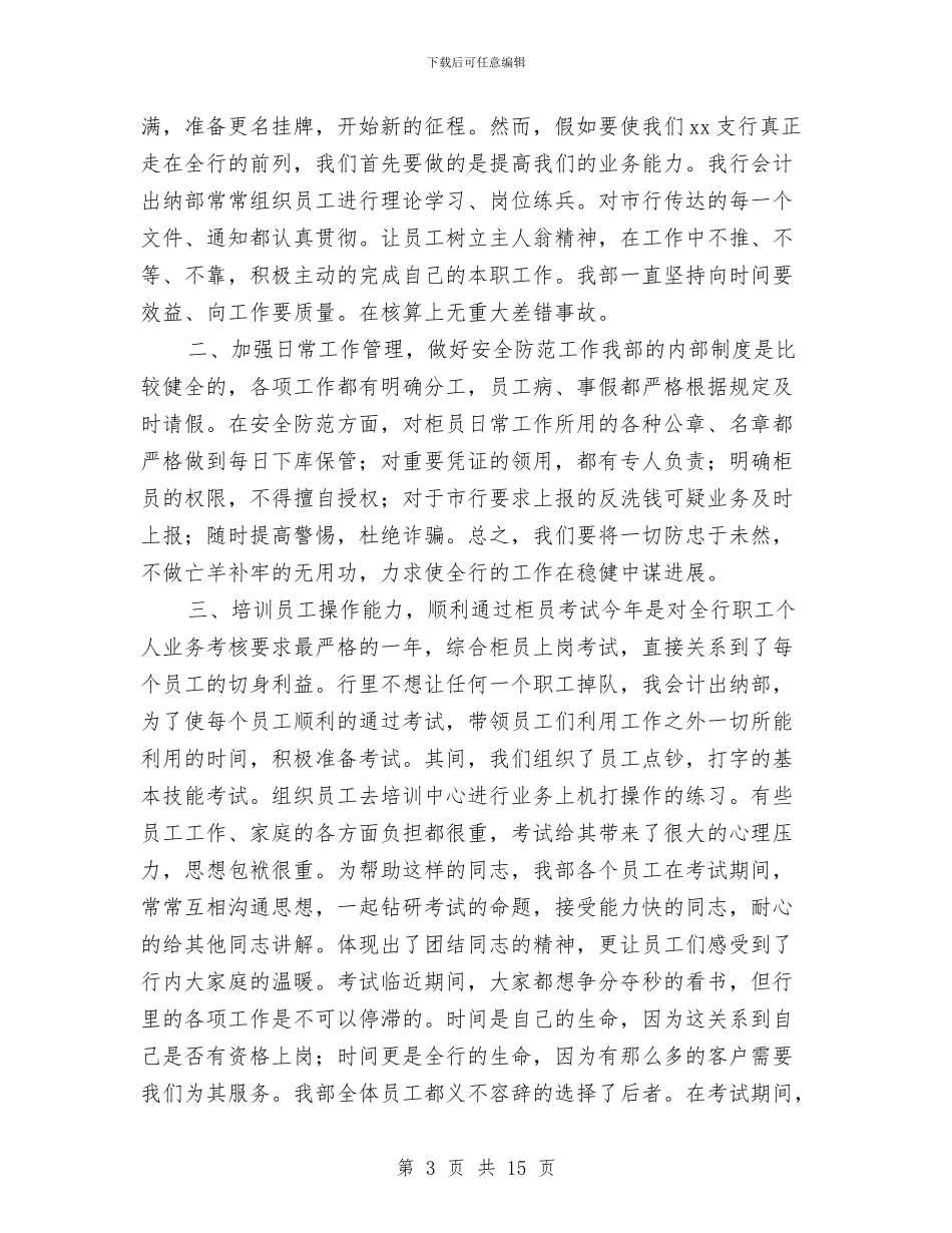 公司出纳年终工作总结2024年与公司出纳年终工作总结范文2024年汇编_第3页