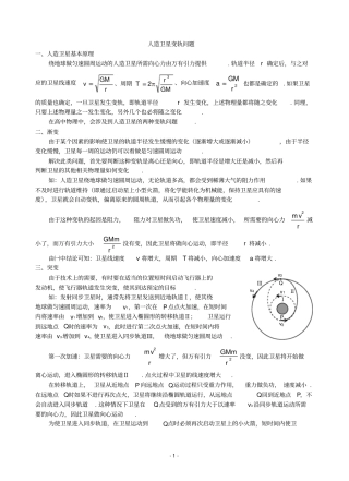 人造卫星变轨问题