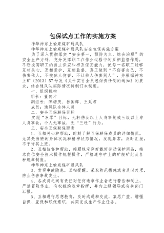 包保试点工作的实施方案