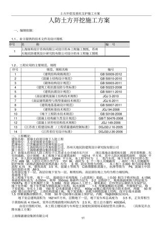 人防土方开挖施工方案