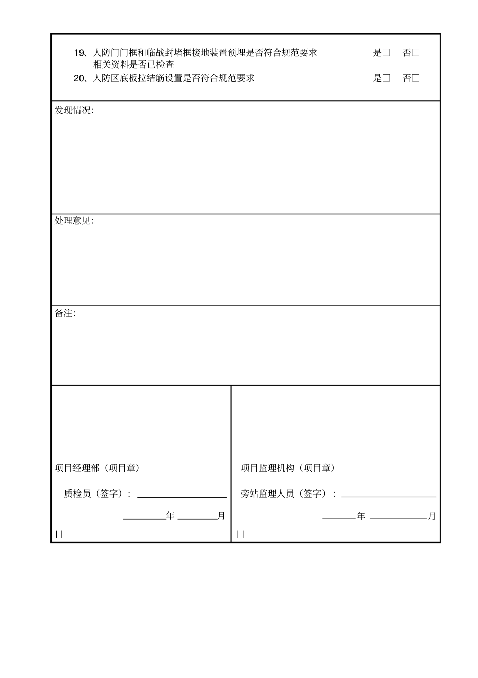 人防地库旁站监理记录表_第2页