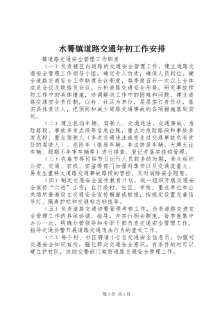 水箐镇道路交通年初工作安排 